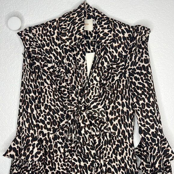 NWT La Double J Long Fancy Dress Leopard in Double Georgette Small - Picture 4 of 16